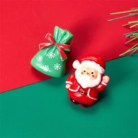 1 Pair Cute Christmas Tree Santa Claus Gingerbread Plating Arylic Ear Studs main image 3