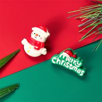 1 زوج جذاب شجرة عيد الميلاد بابا نويل خبز الزنجبيل تصفيح أريليك ترصيع الأذن sku image 2