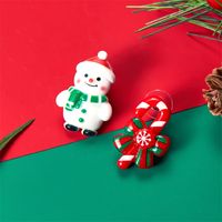 1 Pair Cute Christmas Tree Santa Claus Gingerbread Plating Arylic Ear Studs sku image 6