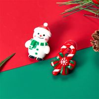 1 Par Lindo Árbol De Navidad Papá Noel Pan De Jengibre Enchapado Arílico Pendientes sku image 6