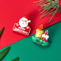 1 Pair Cute Christmas Tree Santa Claus Gingerbread Plating Arylic Ear Studs sku image 3