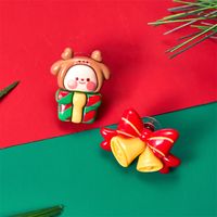 1 Par Lindo Árbol De Navidad Papá Noel Pan De Jengibre Enchapado Arílico Pendientes sku image 11