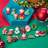 1 Pair Cute Christmas Tree Santa Claus Gingerbread Plating Arylic Ear Studs main image 1