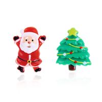 1 Pair Cute Christmas Tree Santa Claus Gingerbread Plating Arylic Ear Studs main image 2