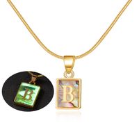 Sweet Letter Copper Plating Inlay Shell Pendant Necklace sku image 2