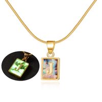 Sweet Letter Copper Plating Inlay Shell Pendant Necklace sku image 10