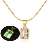 Sweet Letter Copper Plating Inlay Shell Pendant Necklace sku image 6