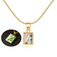 Sweet Letter Copper Plating Inlay Shell Pendant Necklace sku image 26