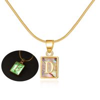 Sweet Letter Copper Plating Inlay Shell Pendant Necklace sku image 4