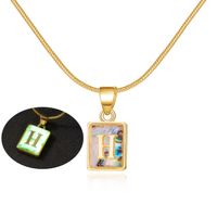 Sweet Letter Copper Plating Inlay Shell Pendant Necklace sku image 8