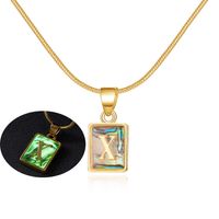 Sweet Letter Copper Plating Inlay Shell Pendant Necklace sku image 24