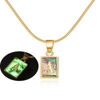 Sweet Letter Copper Plating Inlay Shell Pendant Necklace sku image 1