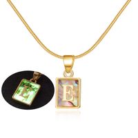 Sweet Letter Copper Plating Inlay Shell Pendant Necklace sku image 5
