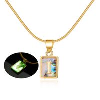 Sweet Letter Copper Plating Inlay Shell Pendant Necklace sku image 9