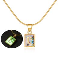 Sweet Letter Copper Plating Inlay Shell Pendant Necklace sku image 21
