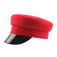 Frau Retro Einfacher Stil Farbblock Nähen Gebogene Traufen Militärischer Hut sku image 2