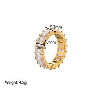 Fashion Geometric Titanium Steel Inlay Zircon Rings 1 Piece main image 7