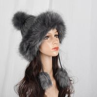 Women's Basic Simple Style Solid Color Pom Poms Eaveless Wool Cap main image 2