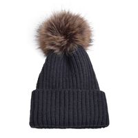 Women's Basic Simple Style Solid Color Pom Poms Eaveless Wool Cap sku image 1