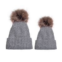 Women's Basic Simple Style Solid Color Pom Poms Eaveless Wool Cap sku image 13