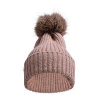 Women's Basic Simple Style Solid Color Pom Poms Eaveless Wool Cap sku image 9