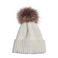 Women's Basic Simple Style Solid Color Pom Poms Eaveless Wool Cap sku image 2