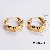 1 Pair Vintage Style C Shape Leaves Solid Color Plating 304 Stainless Steel 18K Gold Plated Ear Studs sku image 2
