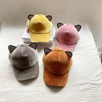 Women's Cute Sweet Cat Rhinestone Curved Eaves Baseball Cap main image 1