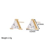 Mode Triangle Acier Au Titane Incruster Zircon Boucles D'oreilles 1 Paire main image 6