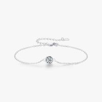Style Ig Style Simple Rond Argent Sterling Gra Placage Incruster Moissanite Plaqué Rhodium Bracelets main image 6