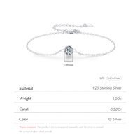 Style Ig Style Simple Rond Argent Sterling Gra Placage Incruster Moissanite Plaqué Rhodium Bracelets main image 7