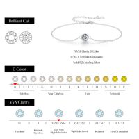 Ig Style Simple Style Round Sterling Silver Gra Plating Inlay Moissanite Rhodium Plated Bracelets main image 2