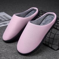 Unisex Casual Solid Color Round Toe Cotton Slippers sku image 9