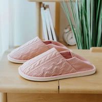 Unisex Casual Stripe Round Toe Home Slippers sku image 10