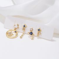 1 Set Elegant Lady Geometric Plating Inlay Brass Zircon 18k Gold Plated Silver Plated Earrings main image 3