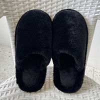 Unisex Business Solid Color Round Toe Cotton Slippers sku image 9