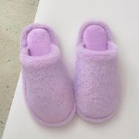 Unisex Business Solid Color Round Toe Cotton Slippers sku image 14