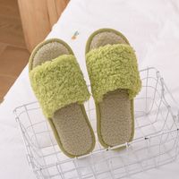 Women's Casual Solid Color Round Toe Cotton Slippers sku image 3