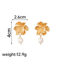 1 Pair Elegant Luxurious Lady Flower Plating Freshwater Pearl Copper 18k Gold Plated Drop Earrings sku image 1