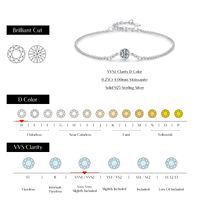 Ig Style Elegant Round Sterling Silver Gra Plating Inlay Moissanite Rhodium Plated Bracelets main image 2
