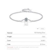 Ig Style Elegant Round Sterling Silver Gra Plating Inlay Moissanite Rhodium Plated Bracelets main image 7