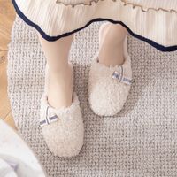 Unisex Basic Solid Color Round Toe Cotton Slippers main image 5