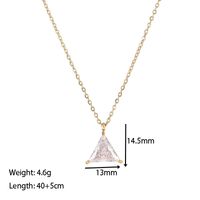 Fashion Triangle Titanium Steel Inlay Zircon Pendant Necklace 1 Piece main image 7