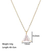 Moda Triángulo Acero Titanio Embutido Circón Collar Colgante 1 Pieza sku image 1