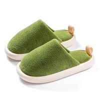 Unisex Casual Basic Solid Color Round Toe Cotton Slippers main image 6