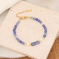 IG Style Vintage Style Geometric Color Block Stainless Steel Natural Stone Copper 18K Gold Plated Bracelets In Bulk sku image 3