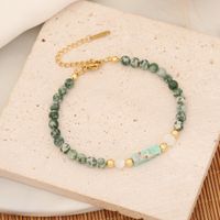 IG Style Vintage Style Geometric Color Block Stainless Steel Natural Stone Copper 18K Gold Plated Bracelets In Bulk main image 5