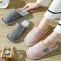 Unisex Casual Plaid Round Toe Open Toe Home Slippers main image 5