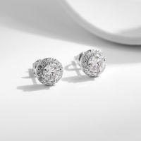 Style Ig Élégant Géométrique Argent Sterling Gra Placage Incruster Moissanite Plaqué Rhodium Boucles D'oreilles main image 4