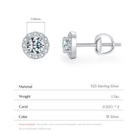 Ig Style Elegant Geometric Sterling Silver Gra Plating Inlay Moissanite Rhodium Plated Ear Studs main image 9